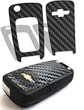 Fit Chevrolet Cruze 1 Set Carbon Fiber Pattern Remote Key Chain Protective Cover Holder Emblem Black Sticker Brand New 09-12 2010 2011