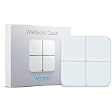 Aeotec WallMote Quad, Wireless Zwave on Off Switch, Z-Wave Plus Enabled, 4 Zwave Button, 16 Scene Wall Switch with Remote Con