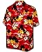Pacific Legend Sunset Beach Palm Tree Hawaiian Shirt Red-L