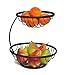 Spectrum Diversified Ashley 2-Tier Server, Sturdy Steel Stacked Fruit Bowls, Produce & Vegetable Stand, Bronze