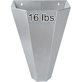 8-16 Pounds Large Chicken Restraining Cone, Galvanized Steel Killing Cone with Flat Back Design and No Assembly Needed, for Chicken as Cornish Cross, Rhode Island Red and Turkeys, Easy to Clean