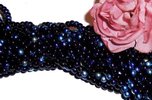 JET Black AB Czech 3mm Druk Beads Q.100