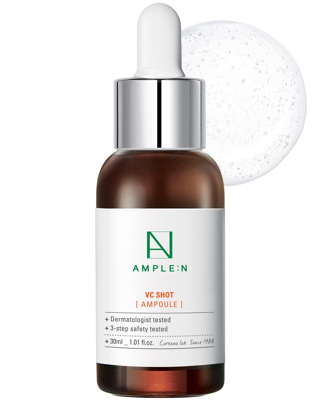 CORÉANA AMPLE:N VC Shot Ampoule 1.01 fl. oz. (30ml) - Anti Aging Skin Clearing Facial Serum, Reduce Fine Lines, Sun Damage, For Dark Spots, Radiant Skin, Even and Tone Skin