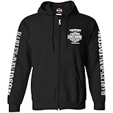 Harley-Davidson Men's Lightning Crest Full-Zippered Hooded Sweatshirt, Black