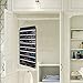 Alezywels Hanging Jewelry Organizer Bag (56-Pockets) Dual-Sided, Thick Oxford Fabric, Zippered Storage, Clear PVC Plastic Windows, Roll-Up, Portable Travel, Rings, Earrings, Necklaces (Black)