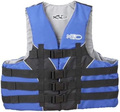 X20 4 Buckle Dual Sized USCG Approved Floatation Life Vest (Blue, Small/Medium)