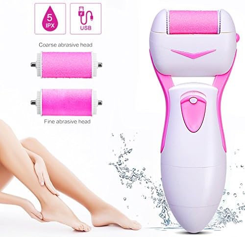 Electric Callus Remover, YEVITA Wet and Dry Pedicure Foot File Shaver Scrubber Rechargeable to Remove Dry Dead Hard Skin Corn, Professional Spa Set-Pink