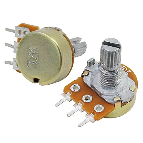 Wimas 45PCS 9 Values Linear Potentiometer 3 Terminal Rotary Potentiometer with Cap Nuts and Washer 1K 5K 10K 20K 50K 100K 250K 500K 1M