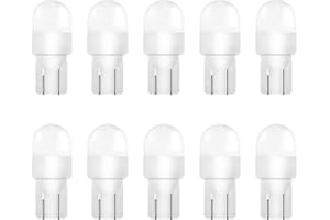 HOCOLO 10x T10 158 LED Bulb W5W 2825 168 192 194 T10 Wedge Light Bulbs 12V Cool White for Car Side Marker Lights Dome Map Door Courtesy License Plate 0.5W (10x T10 2-SMD)
