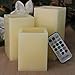 LED Lytes LED Multi Colored Flameless Candles Battery Operated, 3 Square Ivory Wax with Multi-Function Timer Remote Control, Flickering Flame Candle Set for Teen Gifts and Wedding Decor