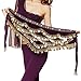 Pilot-trade Women's Triangular Belly Dancing Hip Scarf Wrap Skirt with Gold Coins Purple