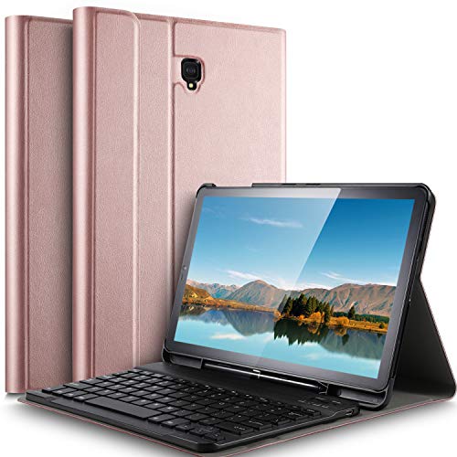 IVSO Samsung Galaxy Tab S4 10.5 Case with Keyboard - Wireless Keyboard Front Prop Stand Case for Samsung Galaxy Tab S4 SM-T830 Wi-Fi & SM-T835 4G LTE 10.5-inch 2018 Release Tablet (Rosegold)