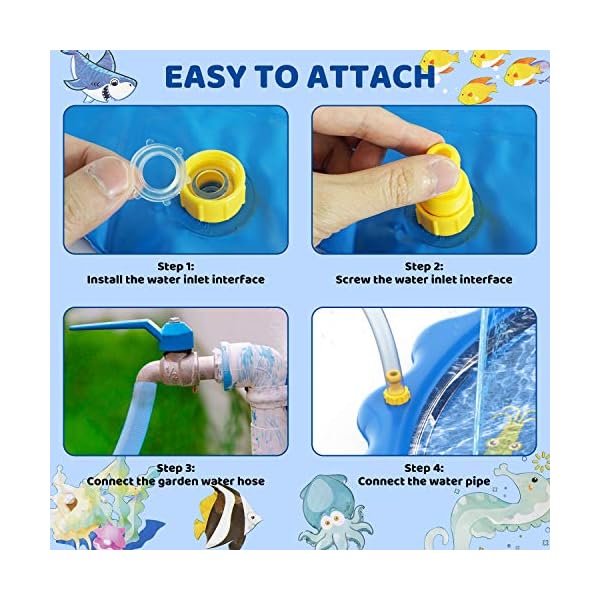 Toddlers-Toy-Splash-Pad-Sprinkler-Splash-Play-Mat-for-Toddlers-Inflatable-Outdoor-Party-Sprinkler-Pad-Wading-Pool-with-5-Patches-for-Kids-Age-2-Water-Toys-for-Summer-Outdoor-Garden-Beach-68 Toddler Toys - Splash Pad, Sprinkler & Splash Play Mat for Toddlers, Inflatable Outdoor Party Sprinkler Pad Wading Pool…