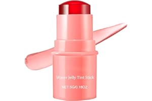 JISKG Milk Water Jelly Tint, Sheer Lip & Cheek Stain, Milk Jelly Blush Stick, Buildable Watercolor Finish, 1,000+ Swipes Per Stick. (Coral)