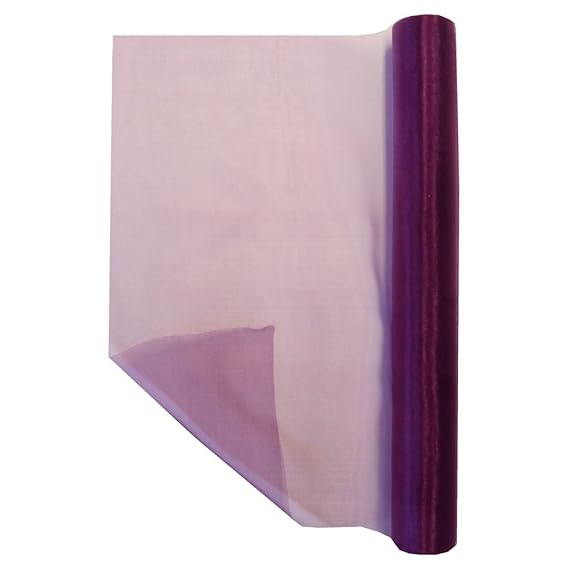 trendmarkt24 Tisch-Läufer Organza-Rolle ? Pflaume ca. 36 cm Breit | 9 m Lang ? Deko-Stoff Organza-Band ? Tisch-Band für Taufe