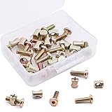 Hilitchi M6 x 15mm Zinc Plated Hex Drive Socket Cap Furniture Barrel Screws Bolt Nuts Assortment Kit for Furniture Cots Beds Crib and Chairs - Pack of 15