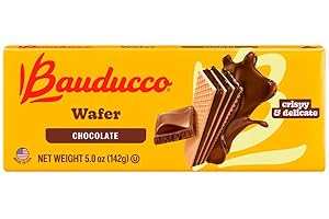 Bauducco Chocolate Wafers - Crispy Wafer Cookies With 3 Delicious, Indulgent, Decadent Layers of Chocolate Flavored Cream - Delicious Sweet Snack or Desert - 5.0 oz (Pack of 1)