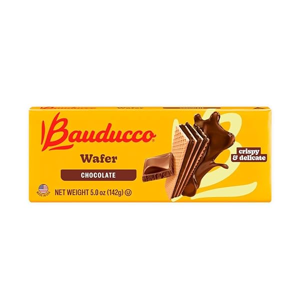 BAUDUCCO CHOCOLATE WAFERS – CRISPY WAFER COOKIES WITH 3 DELICIOUS, INDULGENT, DECADENT LAYERS OF CHOCOLATE FLAVORED CREAM – DELICIOUS SWEET SNACK OR DESERT – 5.0 OZ (PACK OF 1)
