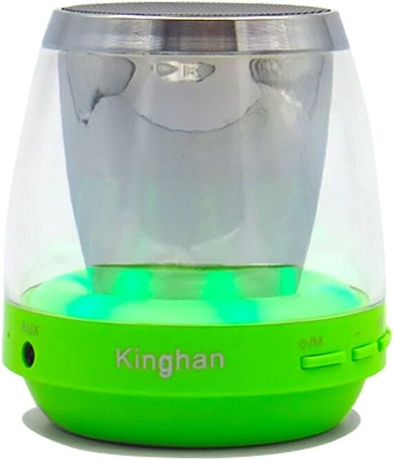 Kinghan S8 Speaker Mini Wireless Bluetooth Speaker with Colorful 360 Magic LED Night Lights Stereo Handsfree Speakers Support Tf/aux/fm for Smart Phone Pc Tablet (Green)