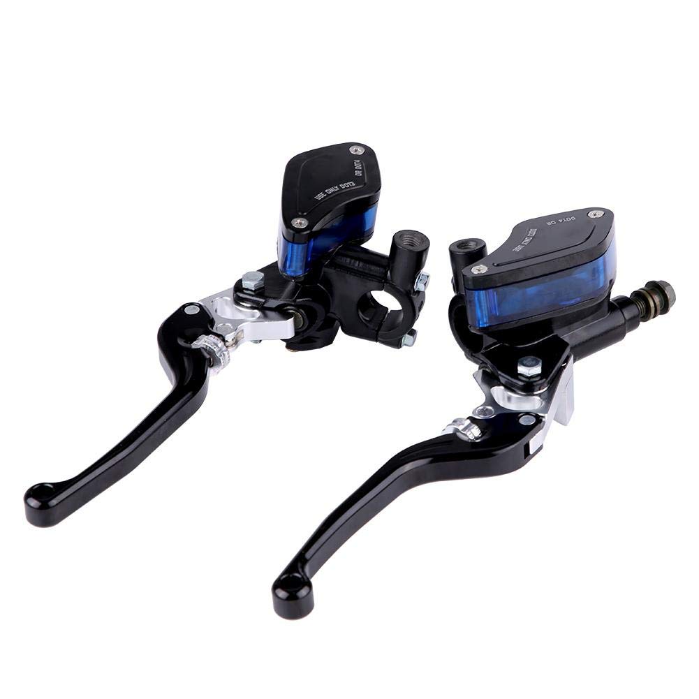 KIMISS Pair of 22mm CNC Motorcycle Hydraulic Brake Pump Clutch Master Cylinder Lever Adjustable(Black)