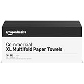 Amazon Basics 2-Ply White XL Multifold Paper Towels, Absorbent, Compatible with Universal Dispensers, FSC Certified, 115 Sheets per Pack (16 Packs) (Previouly AmazonCommercial)