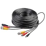 Masione All-in-One 150 Feet Audio Video Power Security Camera Cables Extension Wire with BNC RCA Connectors for CCTV Home Surveillance Cameras DVR System