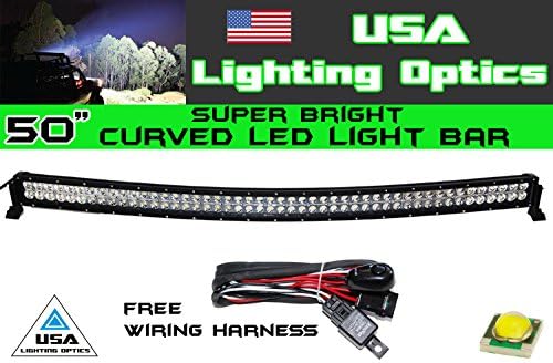 50" 288w Curved LED Light bar by USA Light Optics TM spot flood combo beam Lumens 20160LM, Great for Offroad Trucks, 4x4 radius fog, Jeeps, Truck, UTV SUV 4WD