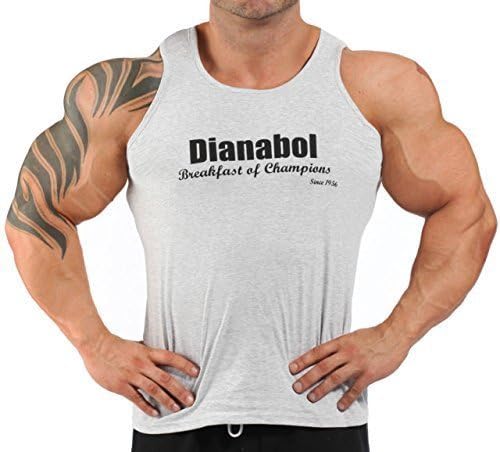 Team Ironworks Mens Dianabol Steroid Vest Grey J-100