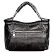 Jack&Chris Splicing Satchel Crossbody Bags for Women Leather Top Handle Handbags, WB503 (Black) ...