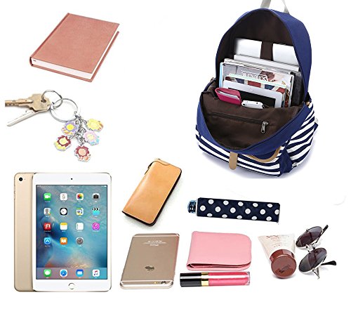Canvas Laptop Bag Cute School Backpack College Bookbag Shoulder Daypack Casual Travel Bags for Teen Girls and Women
