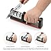 Kitchen Knife Sharpener, Professional 3 Stage Kitchen Knife Sharpening System for Straight Tungsten Diamond Ceramic and Serrated Knives , Sharpens Dull Knives Quickly, Easy to Use(Black and Red)