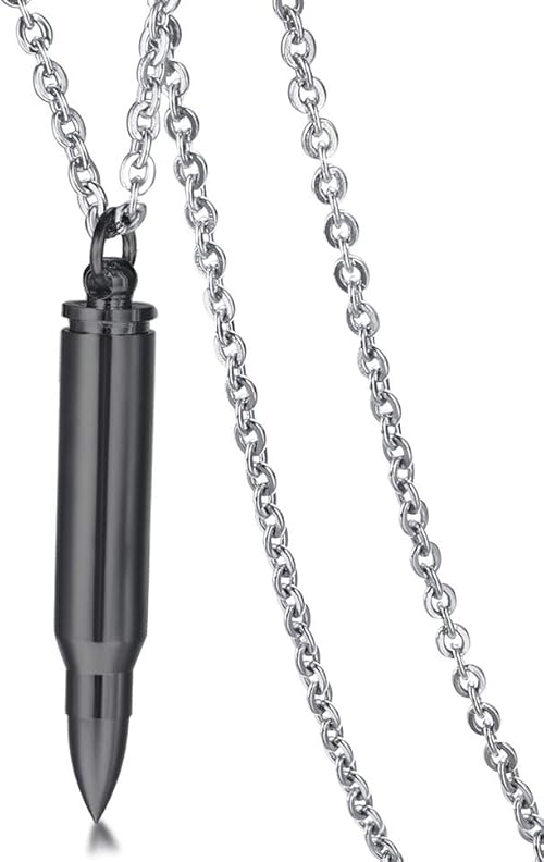 Amazon Aiks ジュエリー ブランド 人気 メンズ ネックレス ペンダント おしゃれ ブルー 弹丸 ステンレス チェーン 通販