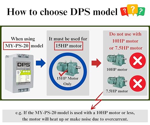 DPS 20HP MY-PS-20 Used for 15HP(11kW) 45A Motor, Single to 3 Phase Converter, 1 DPS Must Be Used for 1 Motor Only, Input/Output 200-240V, UL Listed