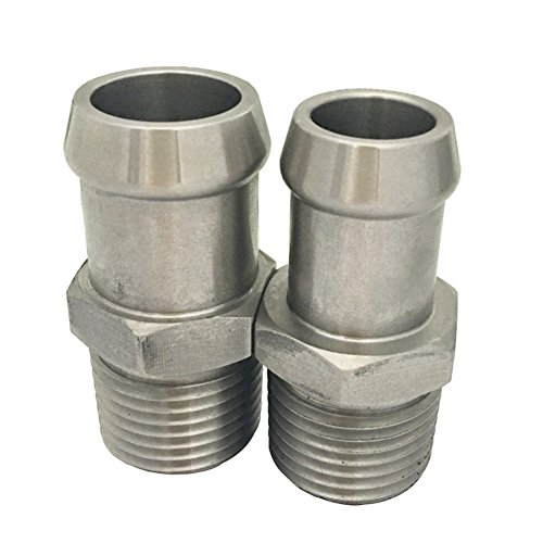 JSD 1001 +1003 Stainless Steel Heater Hose Fittings 1/2" NPT to 5/8" & 3/4" Barbs Set Pricepulse