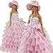 FairyStar Pink Cute Handmade Princess Evening Party Accessories Barbie Clothes Set with Hat