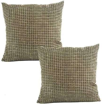 Amazon Com Mocofo Pack Of 2 Corduroy Throw Pillow Cover