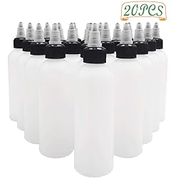 Muiyaneq 20 Pack 4oz/120ml Plastic Boston Squeeze