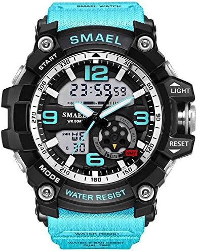 PALADA Men's Military Sport Wrist Watch Quartz Dual Movement with Analog-Digital Display Watches for Men (Blue)
