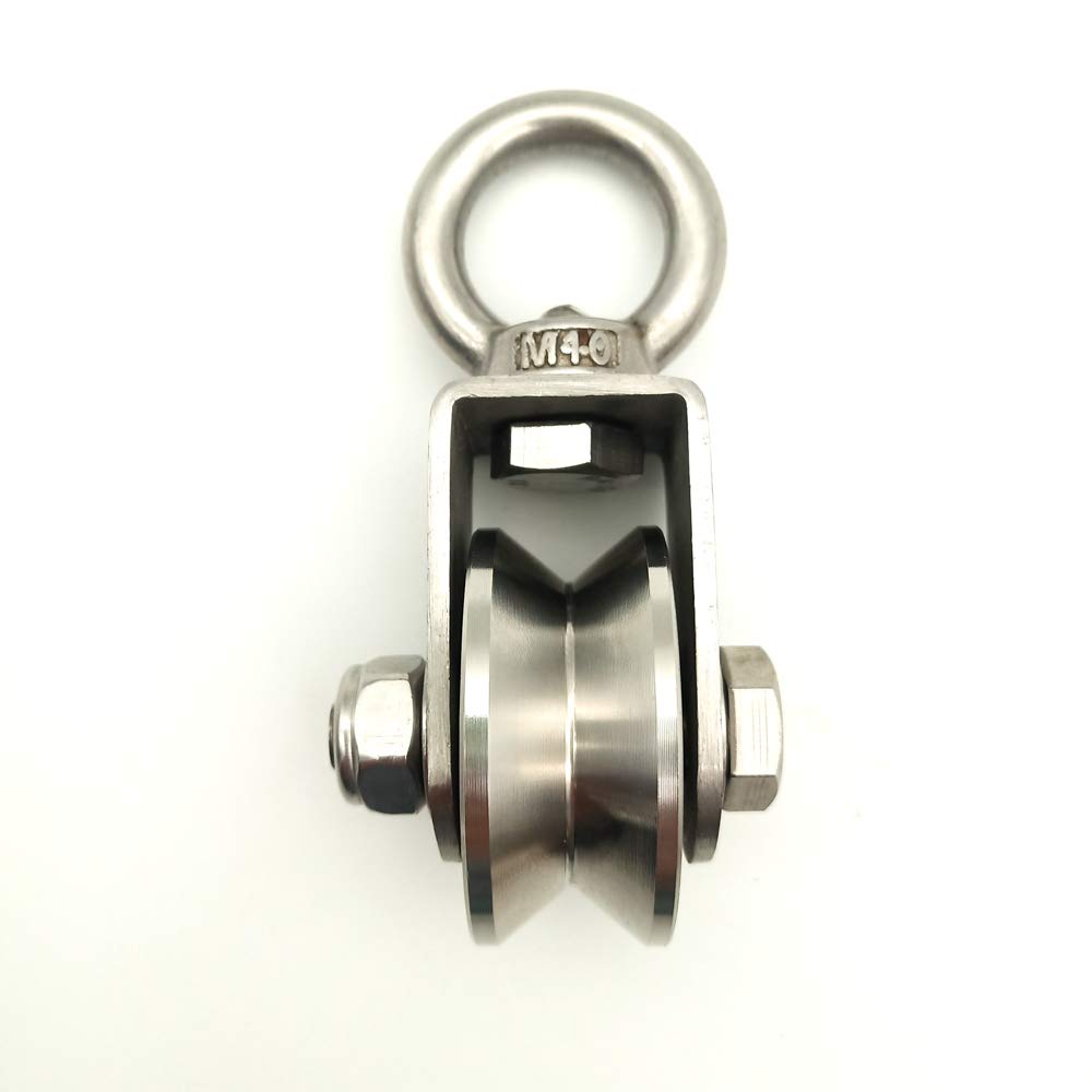 RHKING Pulley Wheel V Heavy Duty Pulley Durable Super Silent Stainless Duplex Bearing Detachable 360 Degree Rotation Smooth Loading 1100lb/500 Kg for Material Handling and Moving: Industrial & Scientific