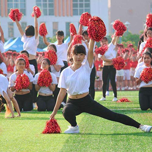 baotongle 12 PCS Cheerleading Poms Pompoms Cheer Costume Accessory for Party Dance Sports Red