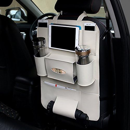Car Seat Cushion,Farway Multi-Functional PU Leather Car Back Seat Storage Bag Multi Pocket Phone Cup Holder Organizer