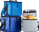 Set of 3 Soft Cooler Thermal Bags For Men Women Adult Boy Kids Reusable Insulated Bags For Lunch Food Travel Picnic Work Office Camp Beach Bento Meal Prep Water Bottle Small Medium & Large