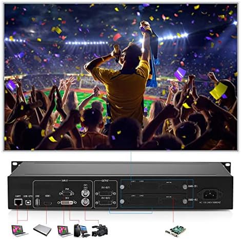 Uniharpa KS600 Video Wall Processor - HD Controller For LED Displays, Max 1920x1200@60Hz, Multi-Input