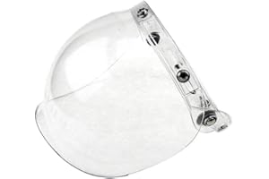WANCAR Retro Motorcycle Bubble Visor Wind Shield Lens Universal For Standard 3-Snap Open Face Helmets(Clear)