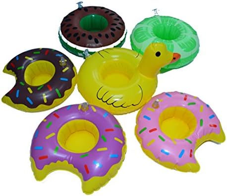 Andrealer Mixed 6 Inflatable Coasters Pool Floats Bar Coasters Swim Floats Laua Tropical Party Favors (Set of 6) by Andrealer