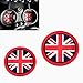 iJDMTOY Red/Blue 73mm Union Jack UK Flag Style Silicone Insert Mats Compatible with Mini Cooper R55 R56 R57 R58 R59 Front Console Drink Holders