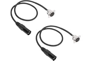 YUEHISY D Type XLR Pass Through Cable, Male to Female Panel Mount Adapter, No Solder XLR Cable for Patch Panel and Stage Box,