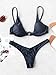 Verdusa Women's Sexy Triangle Bathing Two Pieces Swimsuit Bikini Set Navy S