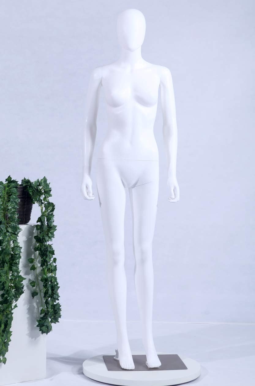 'Eurohan Women Female Display Mannequin 7White Matte White "Ohne Gesichtarme and Head Can Be Rotated 360 Degrees/Mannequin Female Mannequin Egg Head, weiblich FC-7W