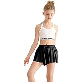 EQSJIU Girls Butterfly Shorts with Spandex Liner Preppy Flowy Athletic Shorts Skirts for Sports, Running, Dance, Cheerleading
